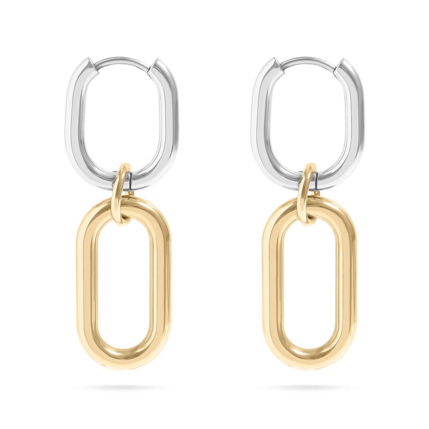 18K Gold Pvd Stainless Steel Convertible Huggie Earrings