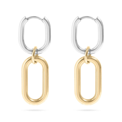 18K Gold Pvd Stainless Steel Convertible Huggie Earrings