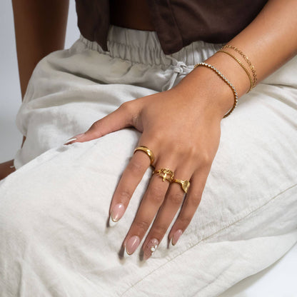 18K Gold Pvd Cz Stone Tennis Bracelet