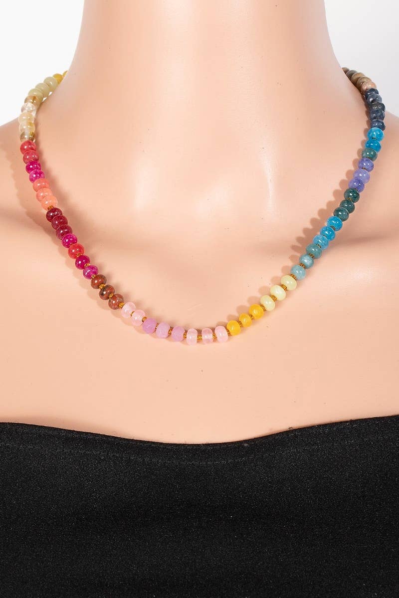 Gradient Stone Beaded Necklace