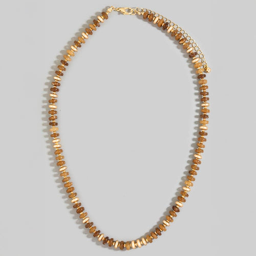 Semi Precious Stone Disc Beaded Necklace