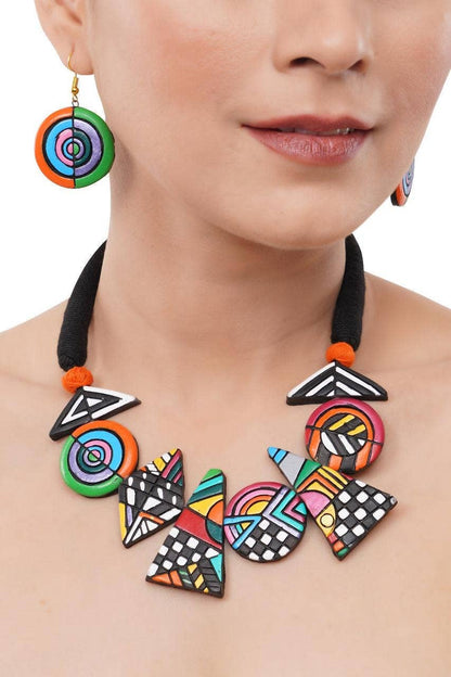 Geometric Necklace Set | Clay Jewelry | Colorful Jewelry
