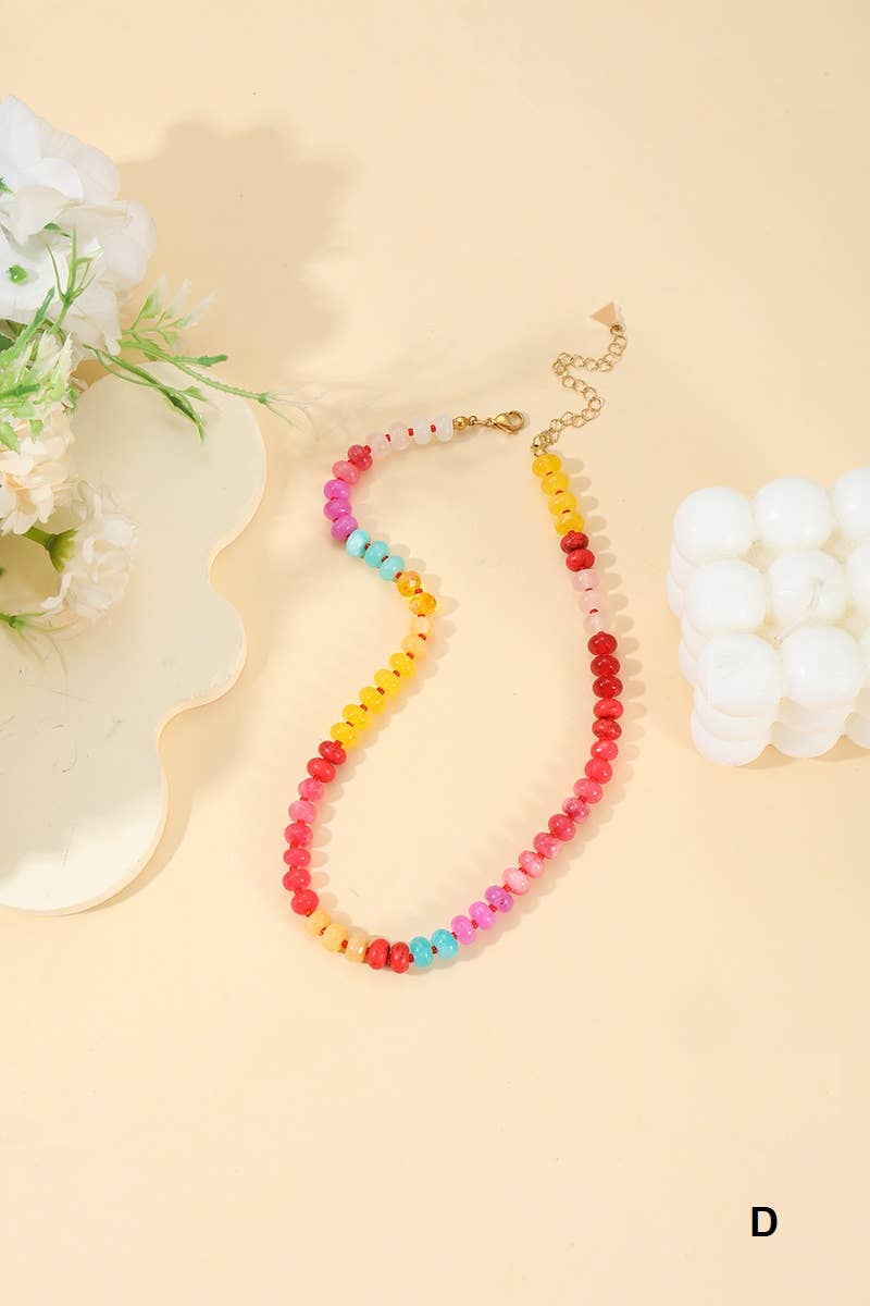 `.Trendy Natural Agate Gemstone Necklace