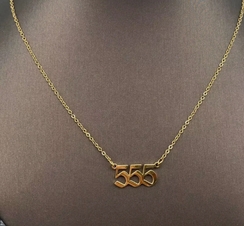 Lucky Numbers 18K Gold Plated Stainless Steel Necklace - Fgs