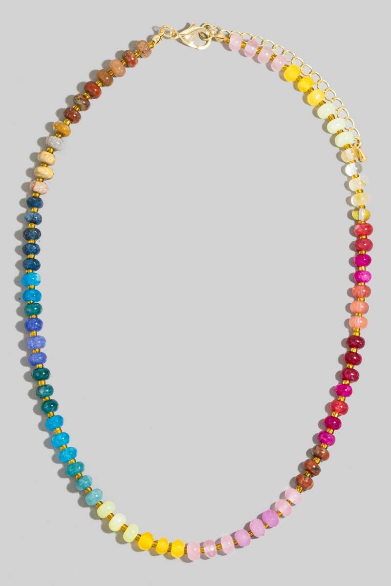 Gradient Stone Beaded Necklace