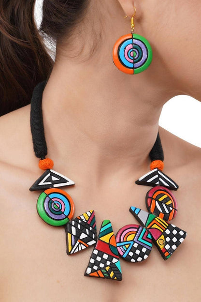 Geometric Necklace Set | Clay Jewelry | Colorful Jewelry