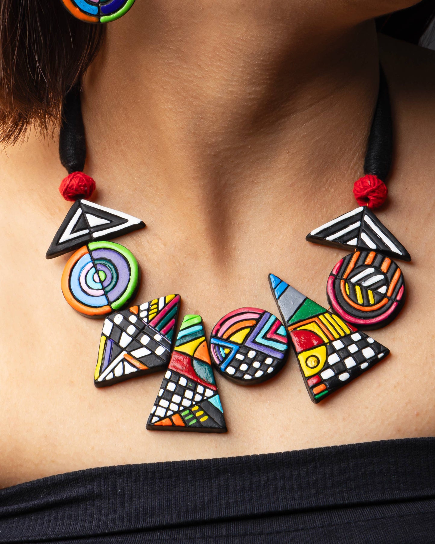 Geometric Necklace Set | Clay Jewelry | Colorful Jewelry