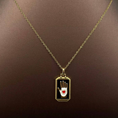 Enamel Tarot Charm 18K Gold Plated Necklace