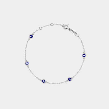 Turkish Evil Eye Nazar Charm Bracelet in 925 Sterling Silver