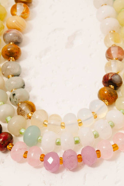 Gradient Stone Beaded Necklace