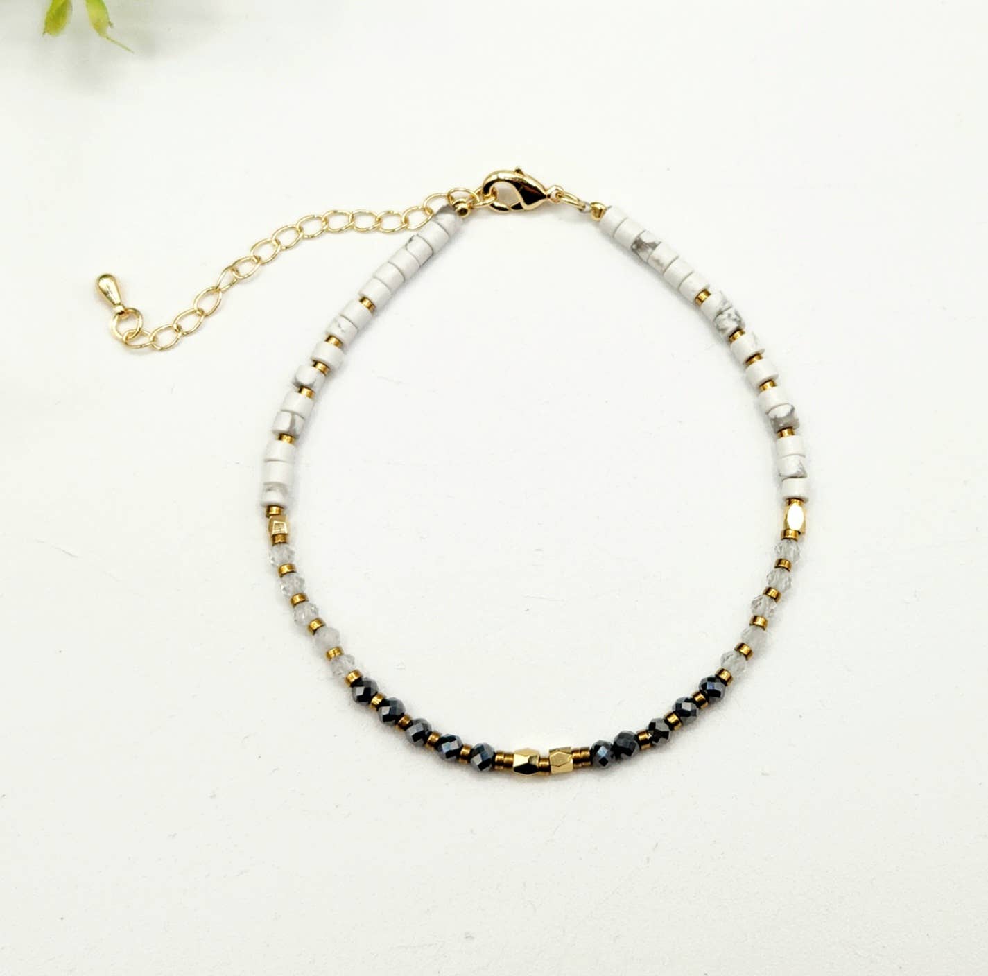 Empath Protection-Terahertz/C. Quartz/White Howlite Bracelet