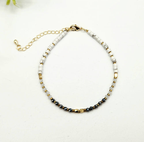 Empath Protection-Terahertz/C. Quartz/White Howlite Bracelet