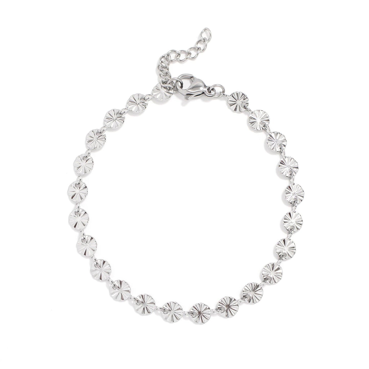 18K Gold Pvd Stainless Steel Sunburst Chain Bracelet