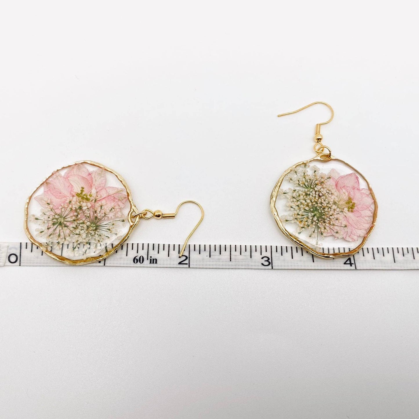 Delphinium & Queen Anne's Lace Dried Flowers Earrings - Pdf