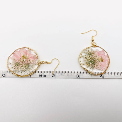 Delphinium & Queen Anne's Lace Dried Flowers Earrings - Pdf
