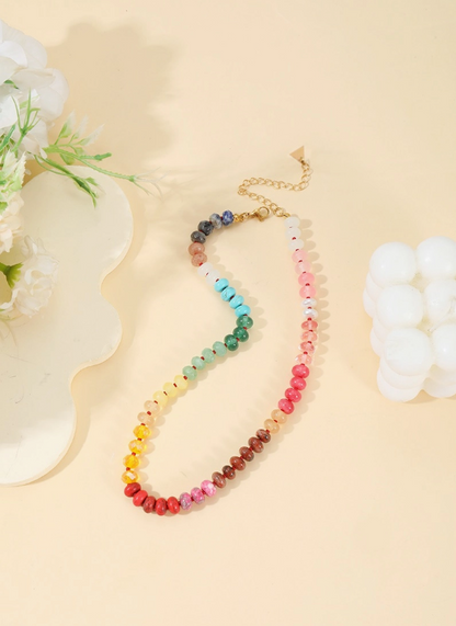 `.Trendy Natural Agate Gemstone Necklace