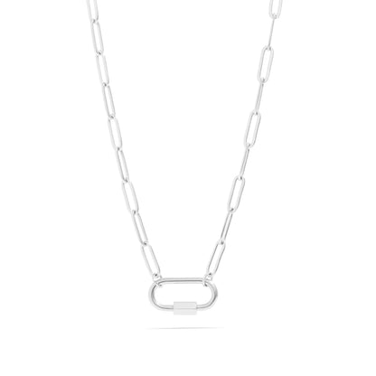 18K Gold Pvd Paperclip Carabiner Necklace