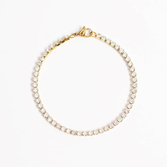 18K Gold Pvd Cz Stone Tennis Bracelet