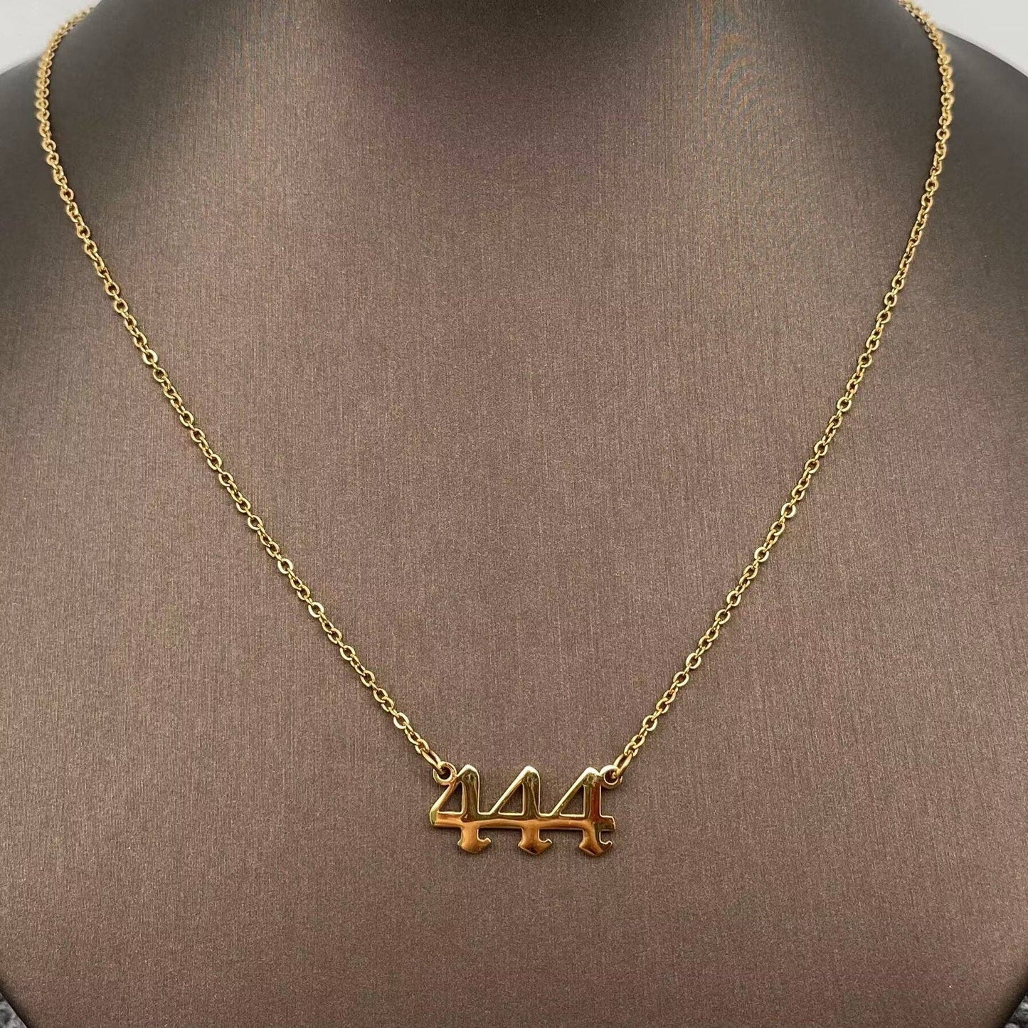 Lucky Numbers 18K Gold Plated Stainless Steel Necklace - Fgs