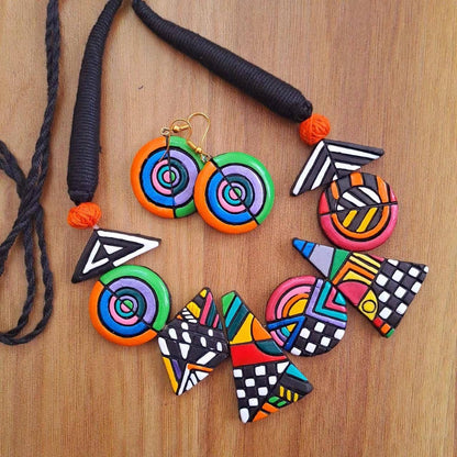 Geometric Necklace Set | Clay Jewelry | Colorful Jewelry